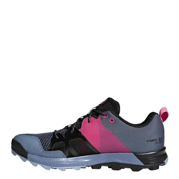 NEW ADIDAS women\'s kanadia 8.1 trail running shoes in black/grey/pink
